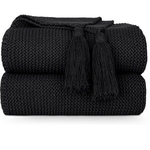 Black Throw Blanket 50" X 60"